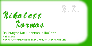 nikolett kormos business card